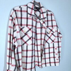 NWOT Zara Black & Red Plaid Shirt Size XS